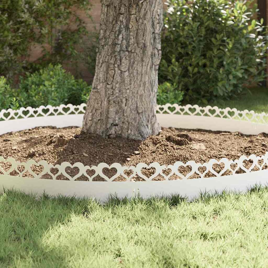 VidaXL Gazonranden 30 pcs Wit 103 x 0,05 x 22 cm Staal