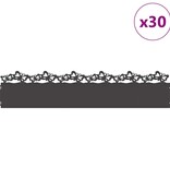 VidaXL Gazonranden 30 pcs Zwart 103 x 0,05 x 22 cm Staal