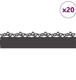 VidaXL Gazonranden 20 pcs Zwart 103 x 0,05 x 22 cm Staal