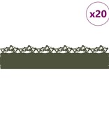 VidaXL Gazonranden 20 pcs Olijf Groen 103 x 0,05 x 22 cm Staal