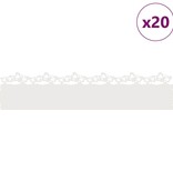VidaXL Gazonranden 20 pcs Wit 103 x 0,05 x 22 cm Staal