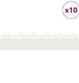 VidaXL Gazonranden 10 pcs Wit 103 x 0,05 x 22 cm Staal