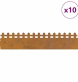 VidaXL Gazonranden 10 pcs Roestig 103 x 0,05 x 22 cm Cortenstaal