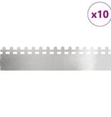 VidaXL Gazonranden 10 pcs Zilver 103 x 0,05 x 22 cm Roestvrij staal
