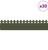 VidaXL Gazonranden 30 pcs Olijf Groen 103 x 0,05 x 22 cm Staal