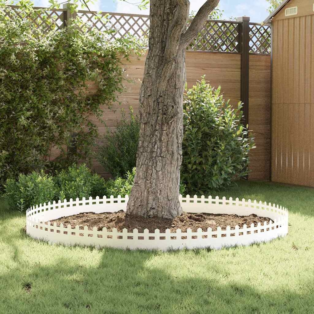 VidaXL Gazonranden 20 pcs Wit 103 x 0,05 x 22 cm Staal