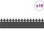 VidaXL Gazonranden 10 pcs Zwart 103 x 0,05 x 22 cm Staal