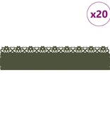 VidaXL Gazonranden 20 pcs Olijf Groen 103 x 0,05 x 22 cm Staal