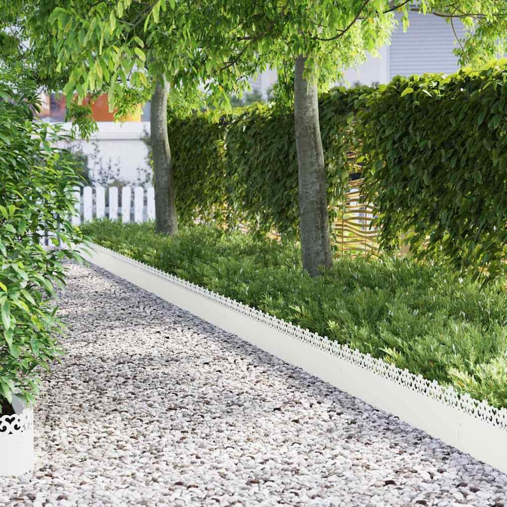VidaXL Gazonranden 20 pcs Wit 103 x 0,05 x 22 cm Staal