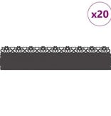 VidaXL Gazonranden 20 pcs Zwart 103 x 0,05 x 22 cm Staal