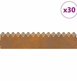 VidaXL Gazonranden 30 pcs Roestig 103 x 0,05 x 22 cm Cortenstaal