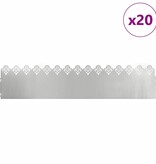 VidaXL Gazonranden 20 pcs Zilver 103 x 0,05 x 22 cm
