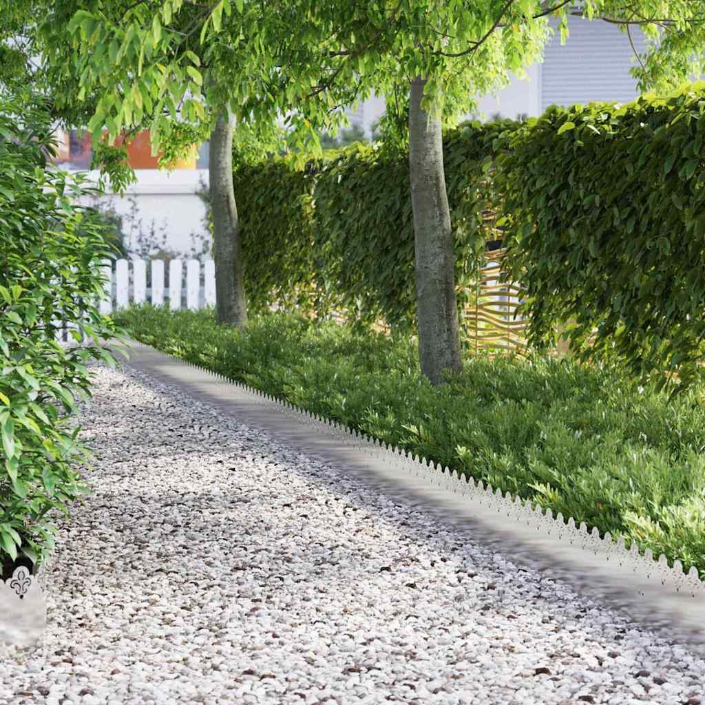 VidaXL Gazonranden 30 pcs Zilver 103 x 0,05 x 22 cm Roestvrij staal