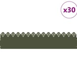 VidaXL Gazonranden 30 pcs Olijf Groen 103 x 0,05 x 22 cm Staal