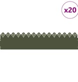 VidaXL Gazonranden 20 pcs Olijf Groen 103 x 0,05 x 22 cm Staal
