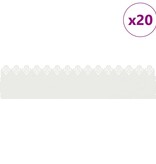 VidaXL Gazonranden 20 pcs Wit 103 x 0,05 x 22 cm Staal