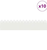 VidaXL Gazonranden 10 pcs Wit 103 x 0,05 x 22 cm Staal