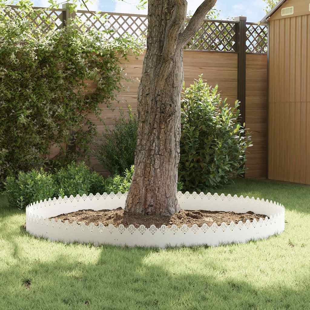 VidaXL Gazonranden 10 pcs Wit 103 x 0,05 x 22 cm Staal