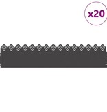 VidaXL Gazonranden 20 pcs Zwart 103 x 0,05 x 22 cm Staal