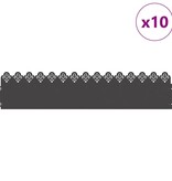 VidaXL Gazonranden 10 pcs Zwart 103 x 0,05 x 22 cm Staal