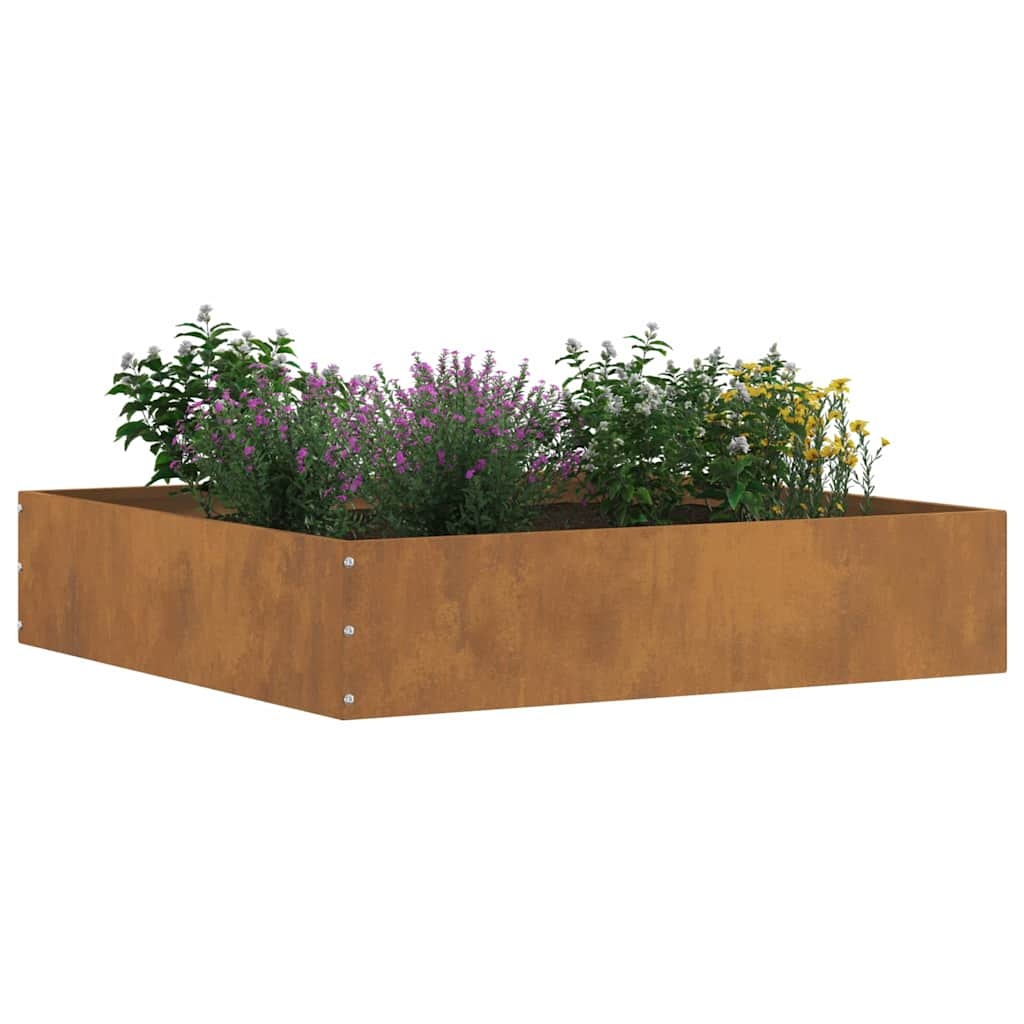 VidaXL Tuinrand Roestig 60 x 60 x 13 cm Cortenstaal