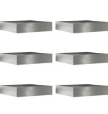 VidaXL Tuinrand 6 pcs Zilver 60 x 60 x 13 cm Gegalvaniseerd staal