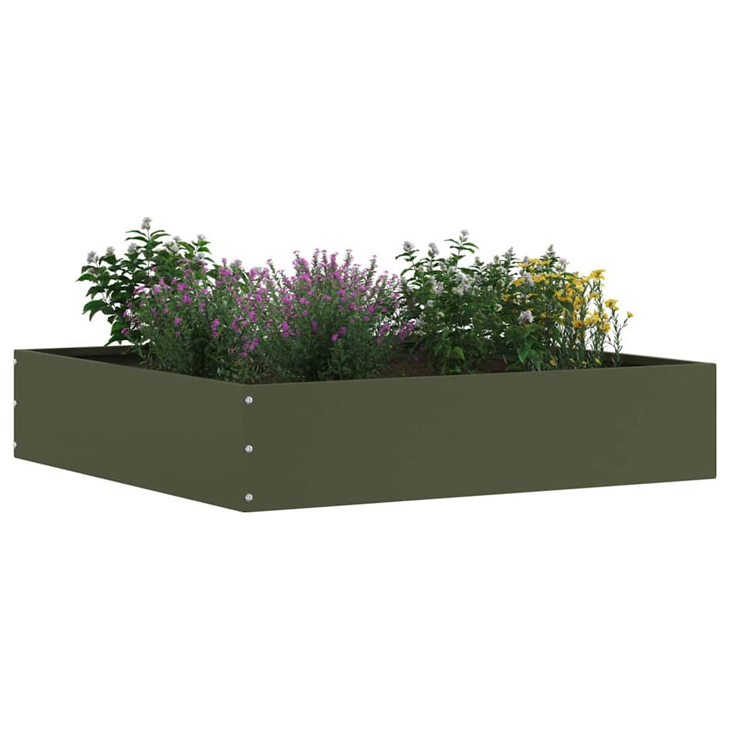 VidaXL Tuinrand Olijf Groen 60 x 60 x 13 cm Staal