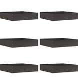 VidaXL Tuinrand 6 pcs Zwart 60 x 60 x 13 cm Staal