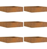 VidaXL Tuinrand 6 pcs Roestig 50 x 50 x 13 cm Cortenstaal