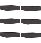 VidaXL Tuinrand 6 pcs Zwart 50 x 50 x 13 cm Staal