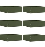 VidaXL Tuinrand 6 pcs Olijf Groen 40 x 40 x 13 cm Staal