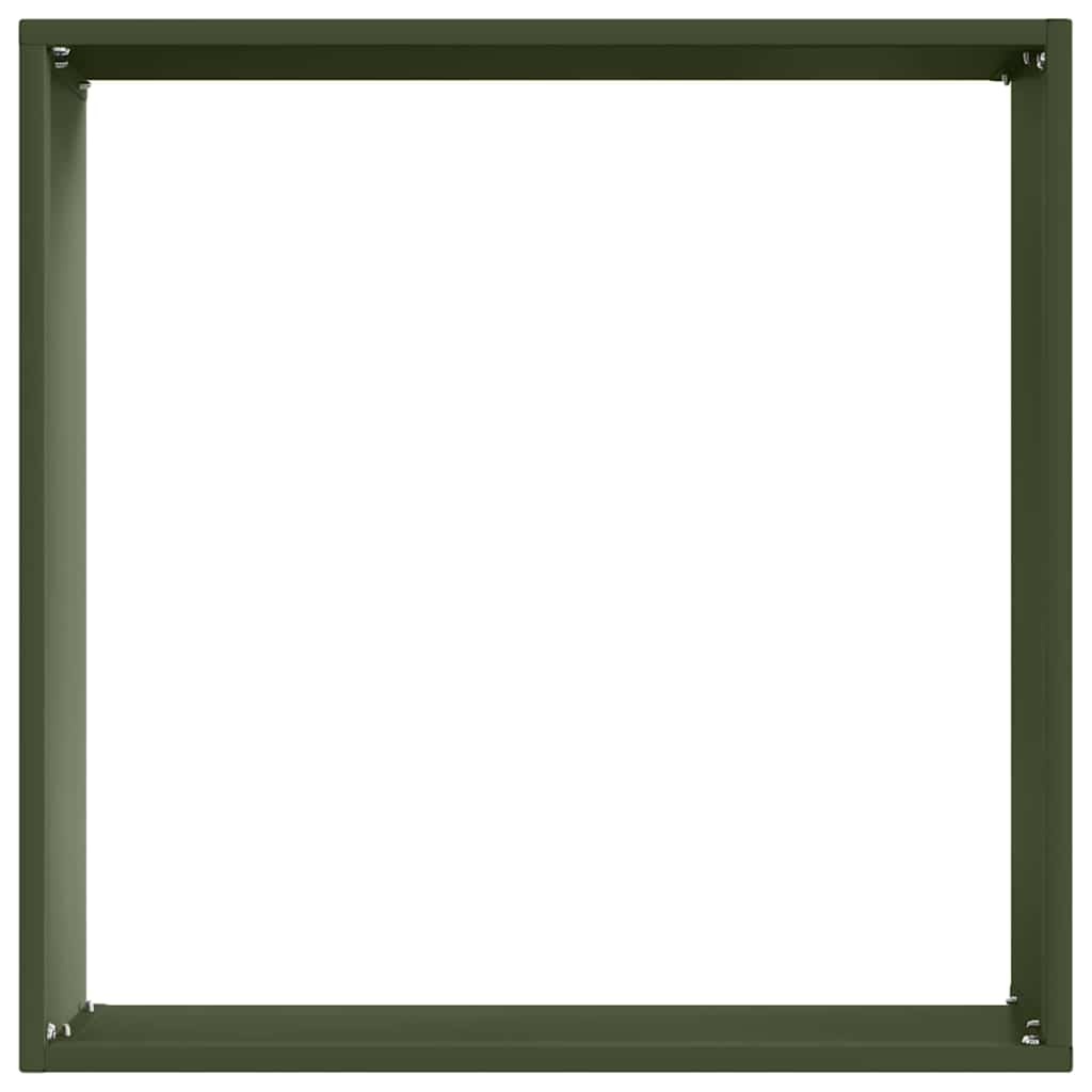 VidaXL Tuinrand Olijf Groen 40 x 40 x 13 cm Staal