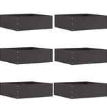 VidaXL Tuinrand 6 pcs Zwart 40 x 40 x 13 cm Staal