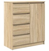 VidaXL Dressoir met lades 71x35x84 cm spaanplaat sonoma eikenkleurig