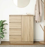VidaXL Dressoir met lades 71x35x84 cm spaanplaat sonoma eikenkleurig