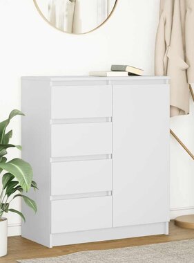 VidaXL Dressoir met lades 71x35x84 cm spaanplaat wit