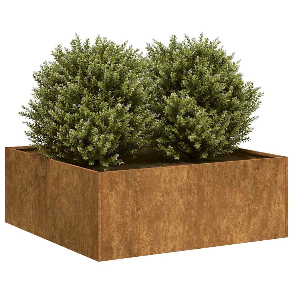 VidaXL Plantenbak roestig 80x80x30 cm weervast staal