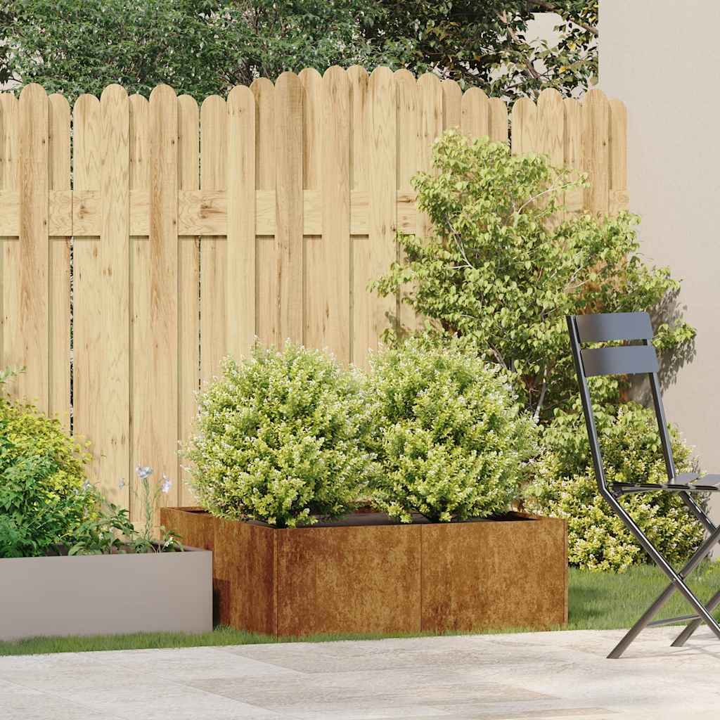 VidaXL Plantenbak roestig 80x80x30 cm weervast staal