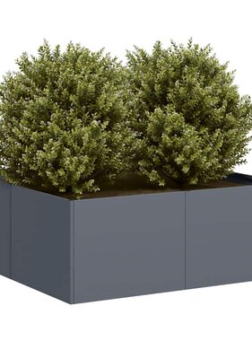 VidaXL Plantenbak 80x80x30 cm staal antracietkleurig