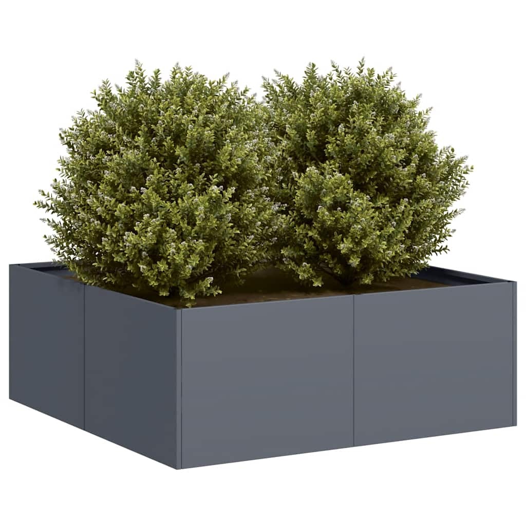 VidaXL Plantenbak 80x80x30 cm staal antracietkleurig