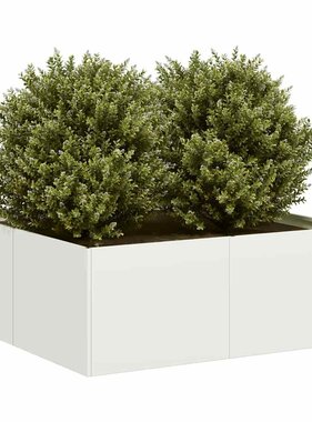 VidaXL Plantenbak 80x80x30 cm staal wit