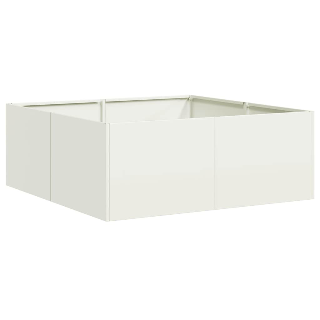 VidaXL Plantenbak 80x80x30 cm staal wit