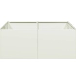 VidaXL Plantenbak 80x80x30 cm staal wit
