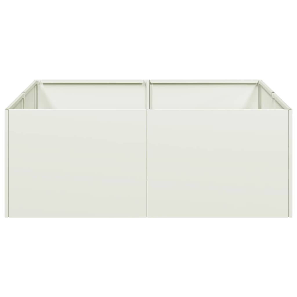 VidaXL Plantenbak 80x80x30 cm staal wit