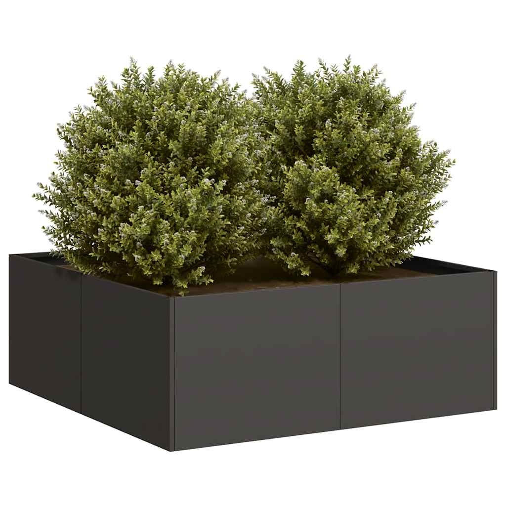 VidaXL Plantenbak 80x80x30 cm staal zwart