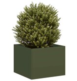 VidaXL Plantenbak 40x40x30 cm staal olijfgroen