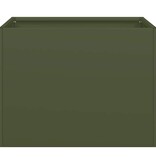 VidaXL Plantenbak 40x40x30 cm staal olijfgroen