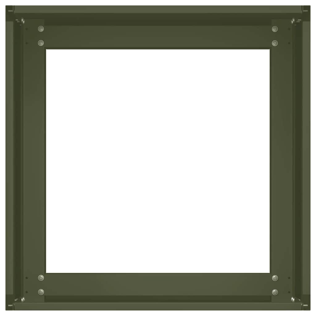 VidaXL Plantenbak 40x40x30 cm staal olijfgroen