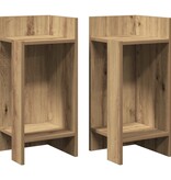 VidaXL Bijzettafels 2 st met plank 25,5x27x60 cm artisanaal eikenkleur