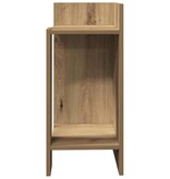 VidaXL Bijzettafels 2 st met plank 25,5x27x60 cm artisanaal eikenkleur
